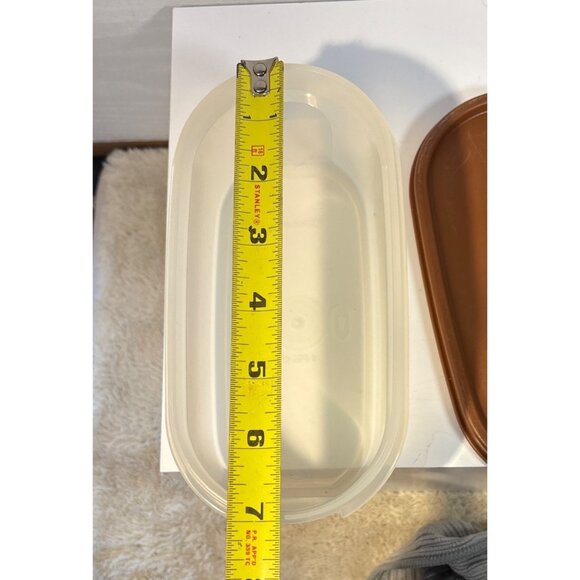 Tupperware 1611 Modular Mates Clear OVAL 1 Storage Container Base 2 Cup Brown - Picture 7 of 7